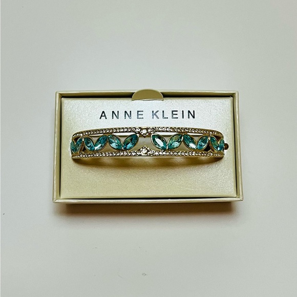 Anne Klein Gold Finish and Turquoise Bracelet - Picture 2 of 7